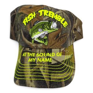 Fish Tremble At Sound of My Name Bass Fishing Camo Hat Cap One Size